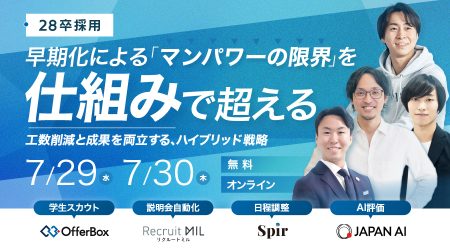 【28卒採用】早期化による「マンパワーの限界」を”仕組み”で超える！ ～工数削減と成果を両立する、ハイブリッド戦略～